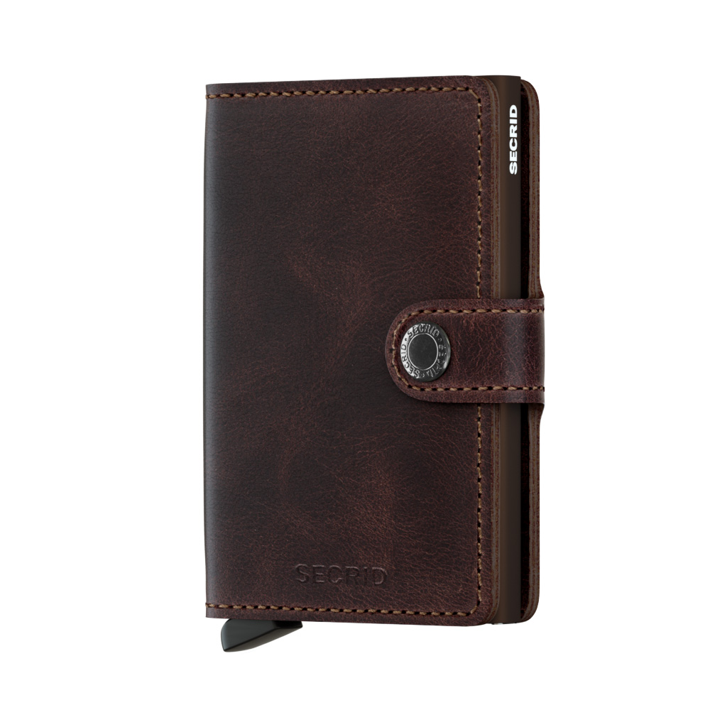 ארנק עור סקריד Secrid Miniwallet בצבע חום שוקולד Vintage
