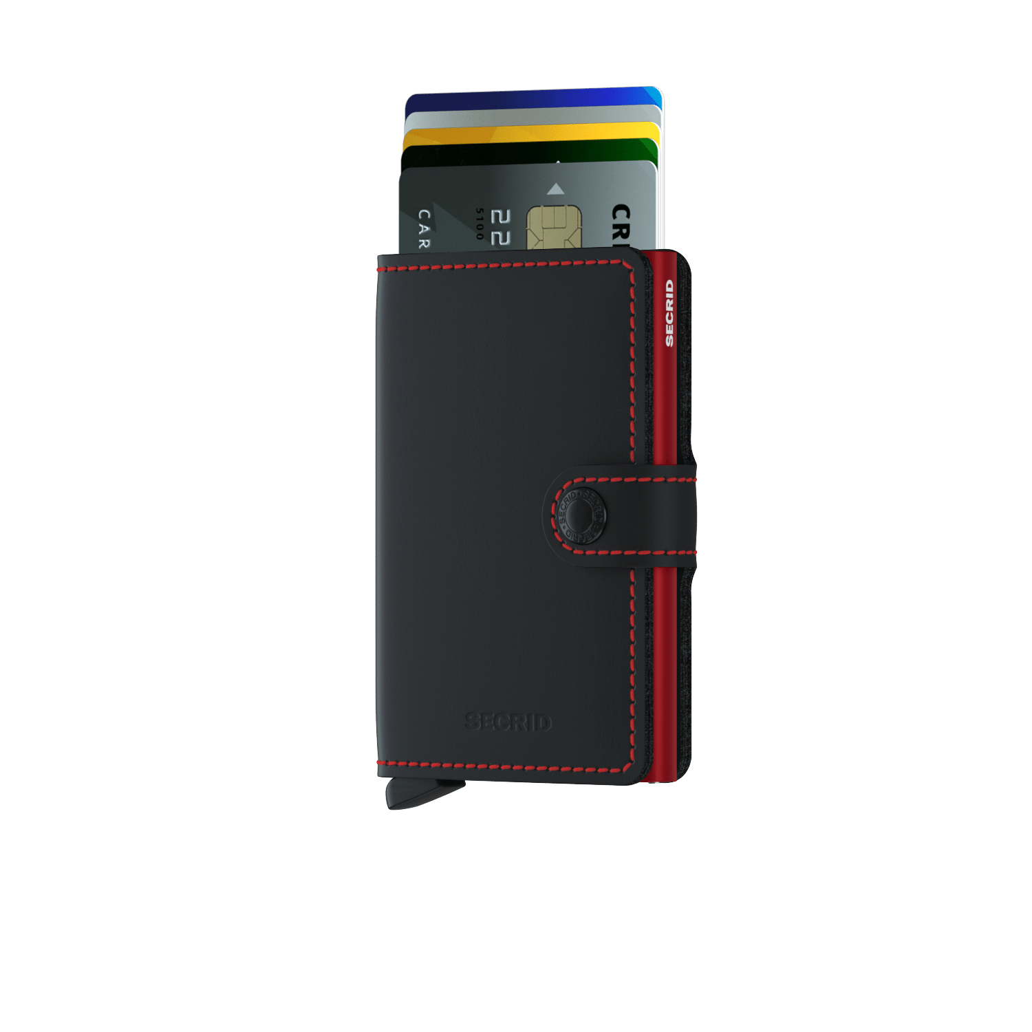 ארנק עור סקריד Secrid Miniwallet בצבע שחור אדום
