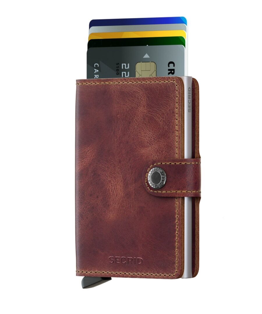 ארנק עור סקריד Secrid Miniwallet בצבע חום מיושן