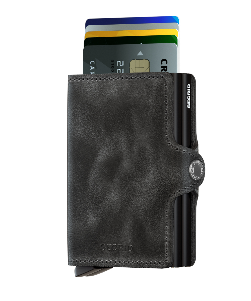 ארנק עור Twin סקריד Secrid Miniwallet בצבע אפור מיושן