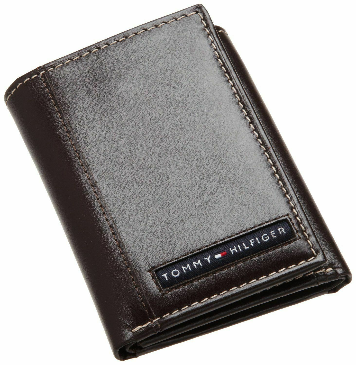 ארנק מתקפל לשלוש TOMMY HILFIGER לגבר בצבע חום כהה