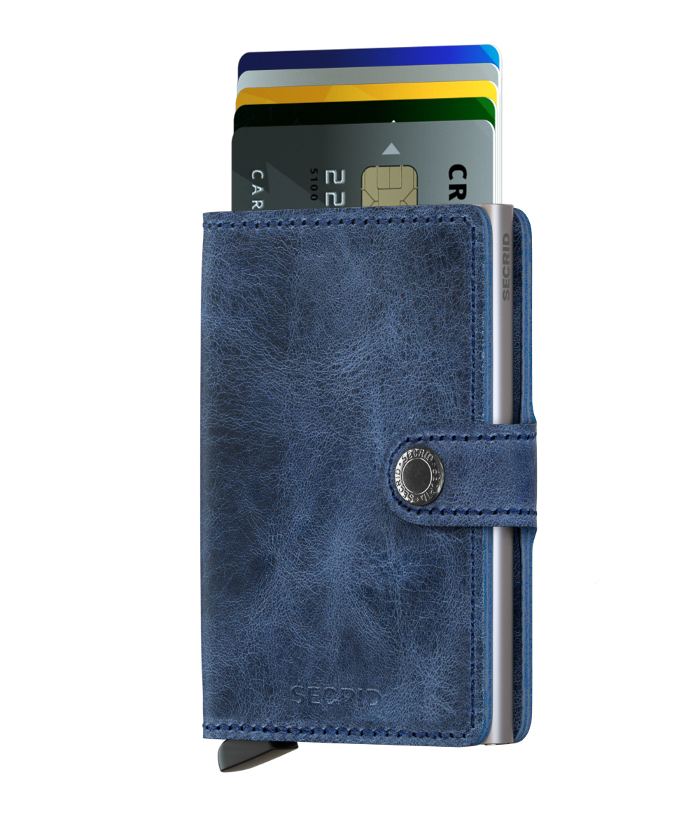 ארנק עור סקריד Secrid Miniwallet בצבע כחול מיושן