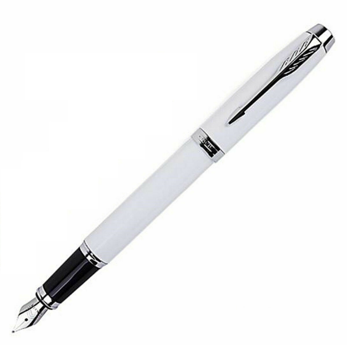 עט פרקר נובע Parker IM לקה לבנה עם עיטורים כסופים