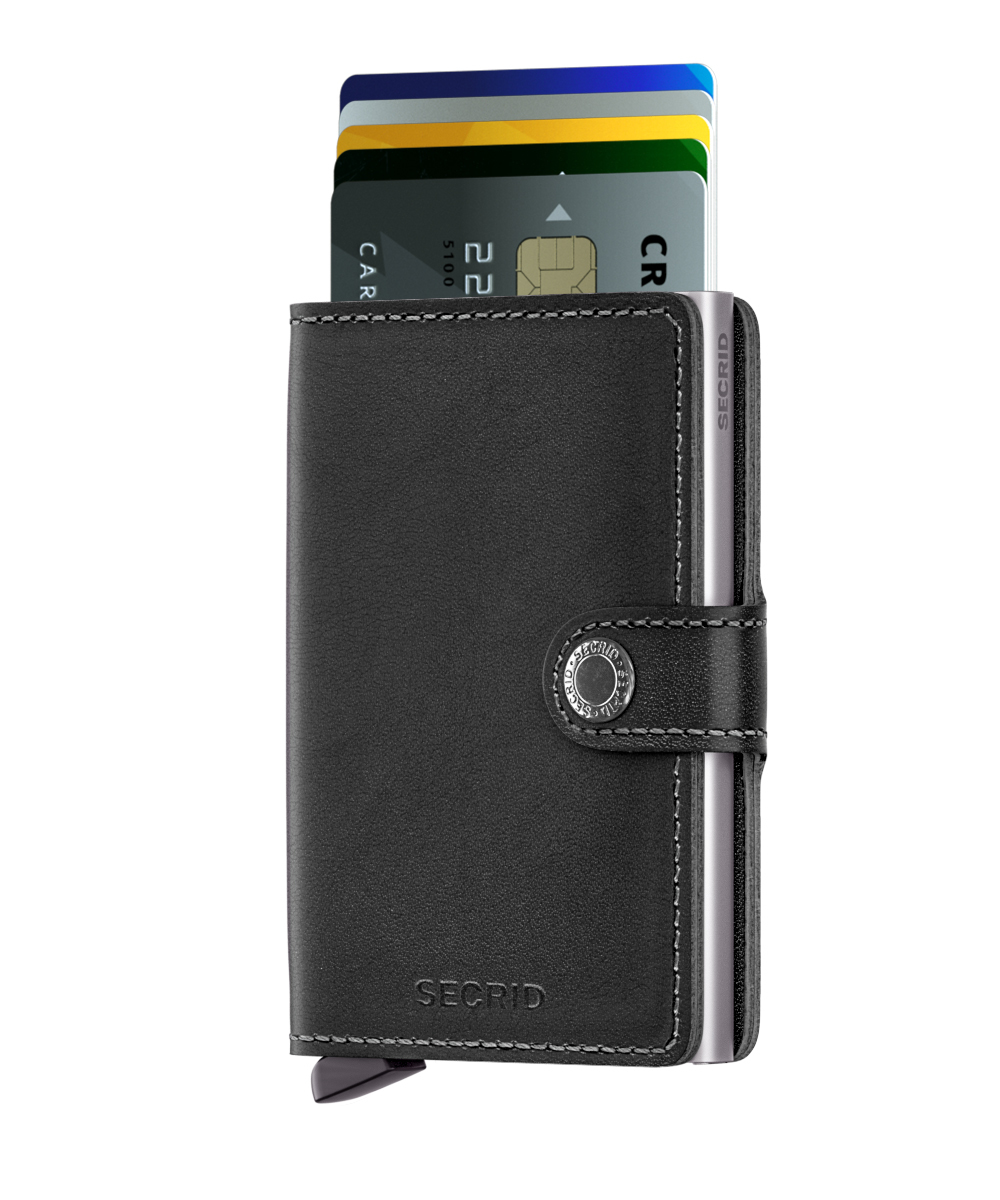ארנק עור סקריד Secrid Miniwallet בצבע שחור כסוף