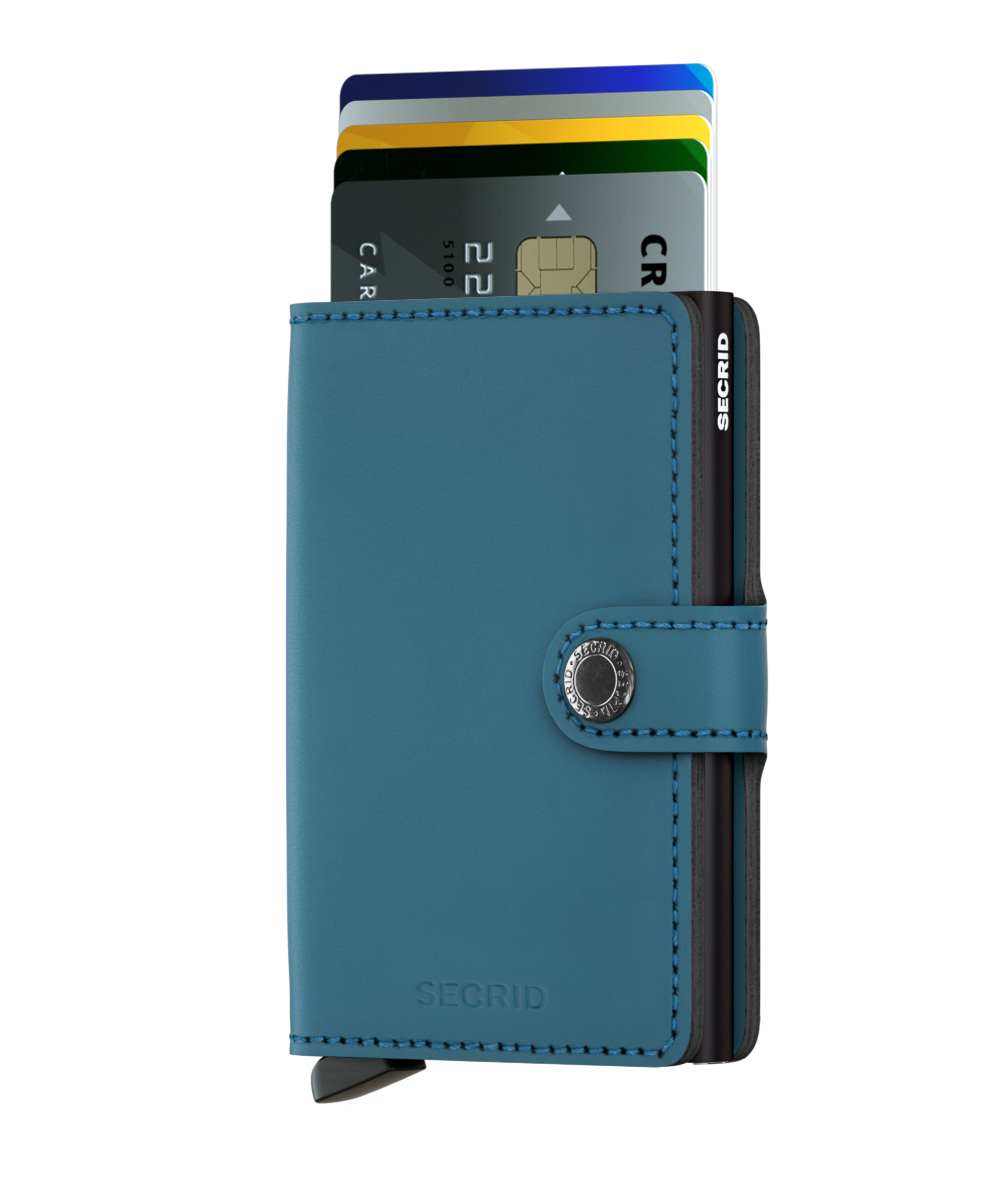 ארנק עור סקריד Secrid Miniwallet בצבע תכלת מט