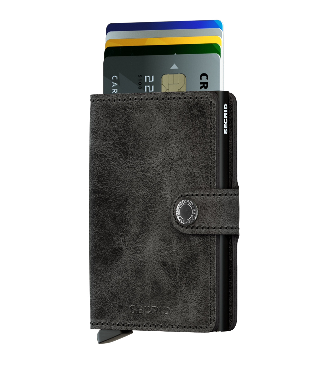 ארנק עור סקריד Secrid Miniwallet בצבע שחור מיושן מיושן