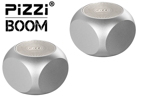 זוג רמקולים - PiZZi Boom - רמקול Bluetooth - כסוף