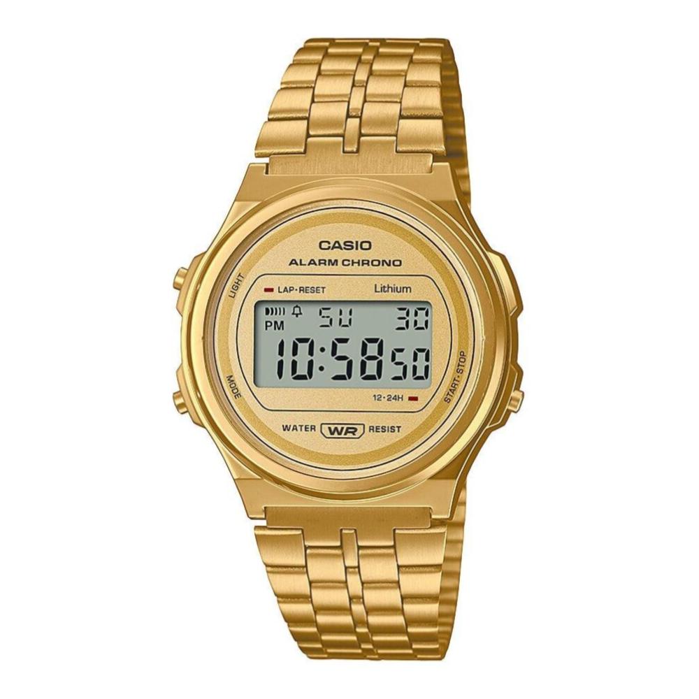 שעון יד קסיו דיגיטלי יוניסקס זהוב CASIO A-171WEG-9A