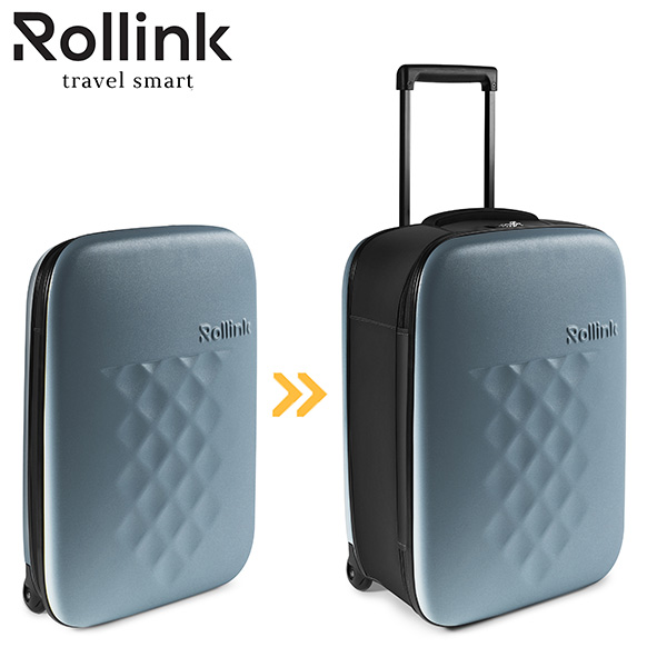 מזוודה מתקפלת חכמה FLEX VEGA של רולינק Rollink בצבע תכלת