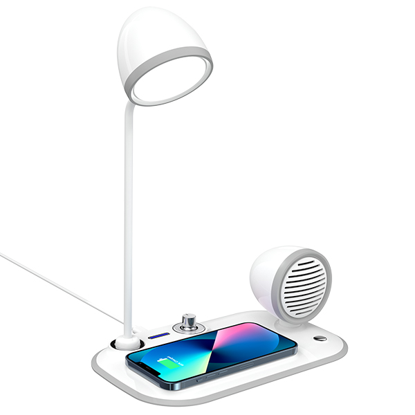 מטען אלחוטי (15W) +רמקול Bluetooth + תאורת לד