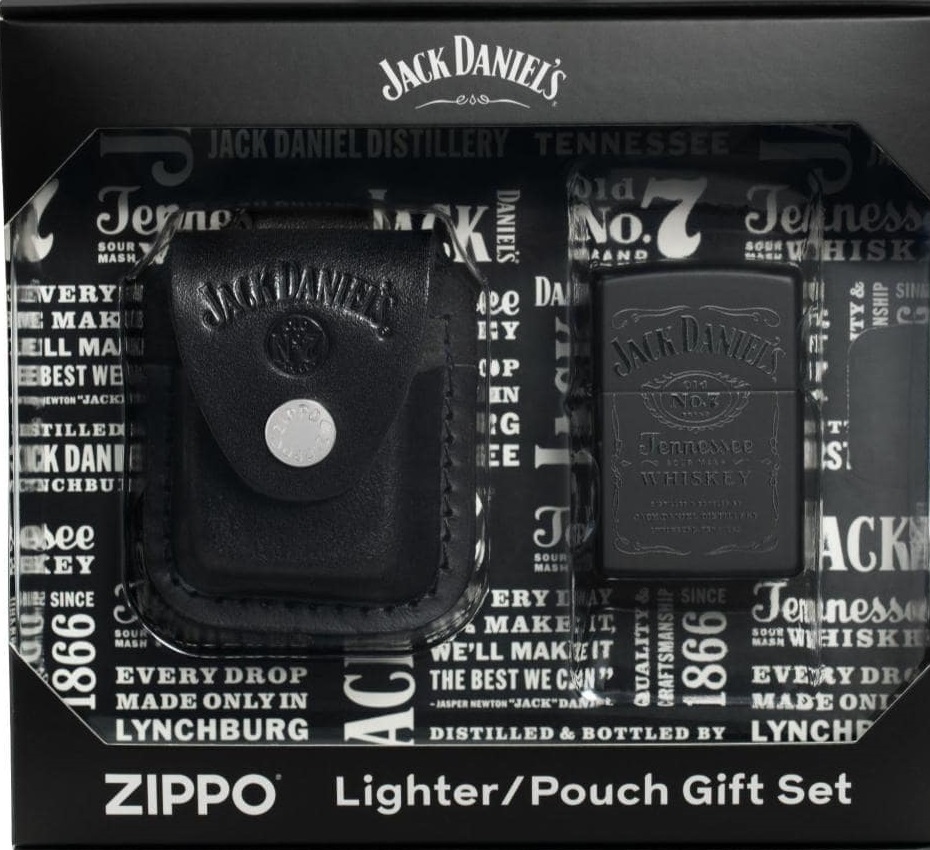 ערכת ג'ק דניאלס הכוללת ZiPPO מקורי ונרתיק עור תואם