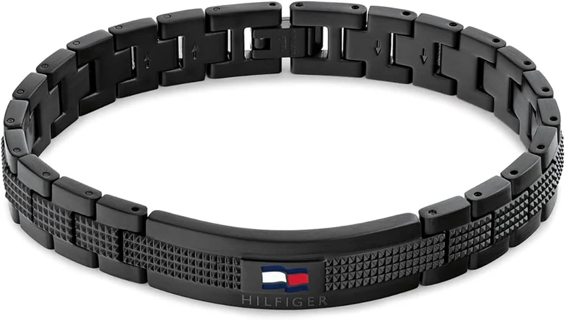 צמיד טומי הילפיגר Nelson H-Link שחור לגברים