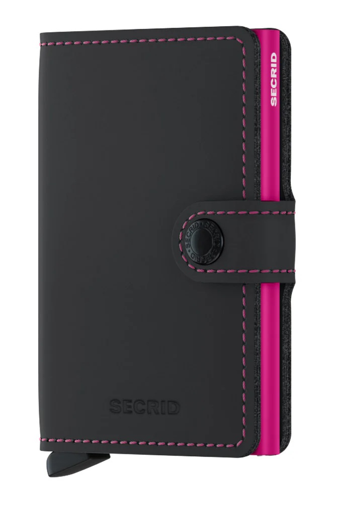 ארנק עור סקריד Secrid Miniwallet בצבע שחור ורוד
