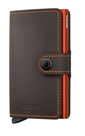 ארנק עור סקריד Secrid Miniwallet חום מט וכתום