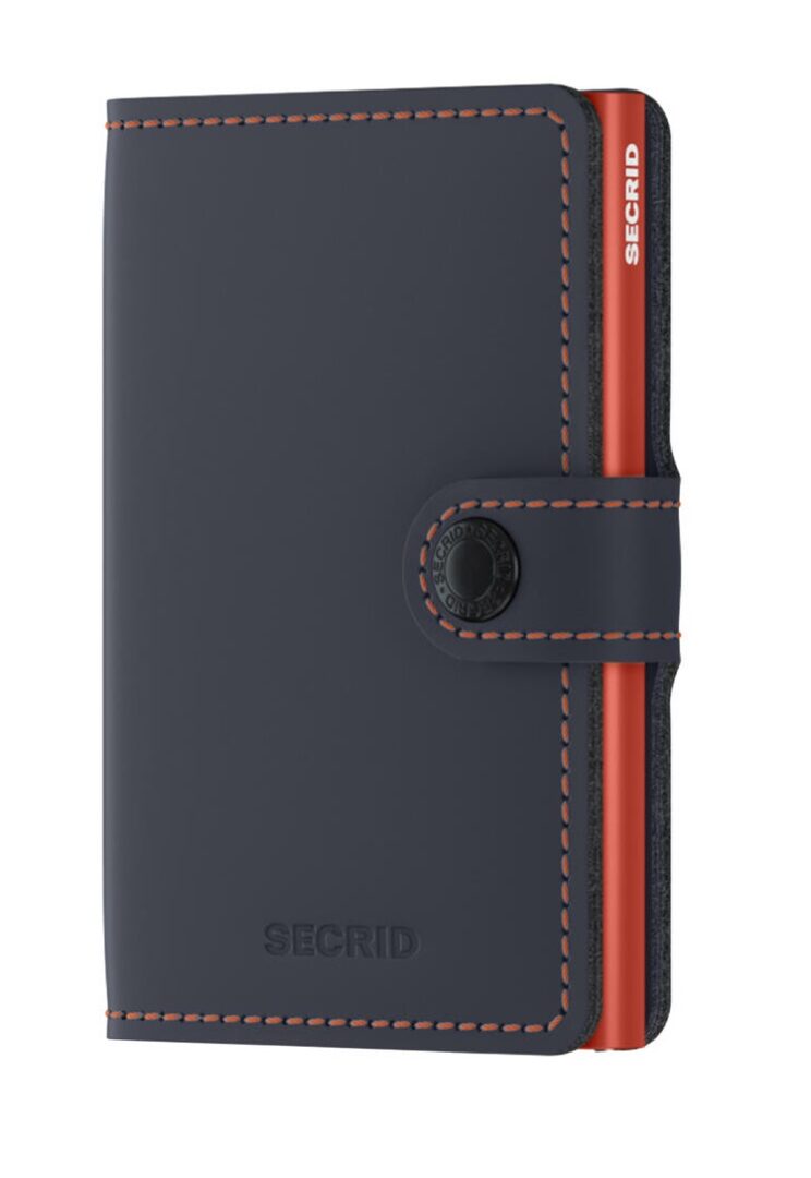 ארנק עור סקריד Secrid Miniwallet כחול מט וכתום