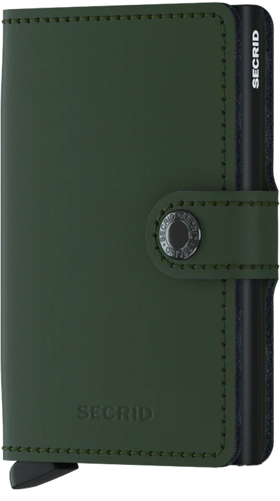 ארנק עור סקריד Secrid Miniwallet ירוק מט ושחור