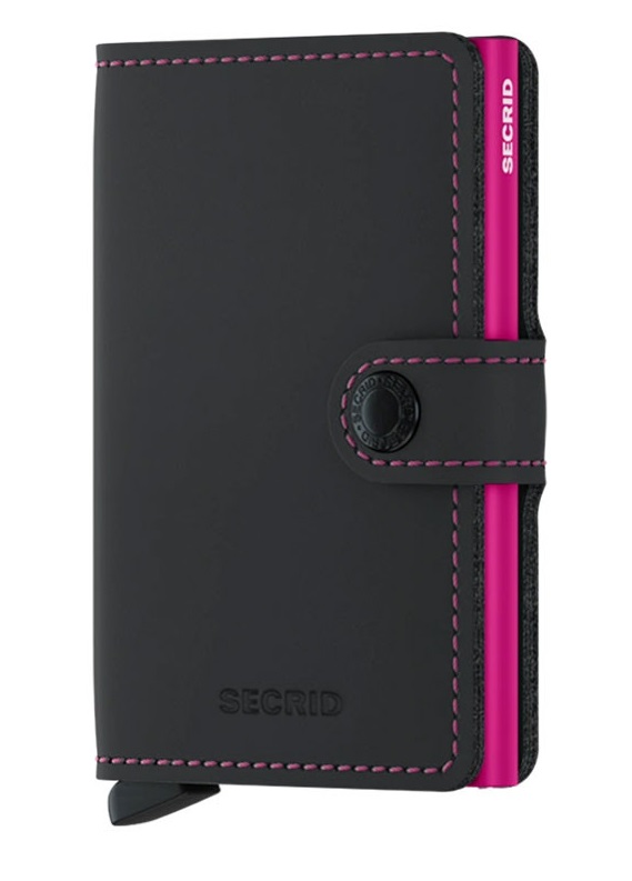 ארנק עור סקריד Secrid Miniwallet שחור מט וורוד