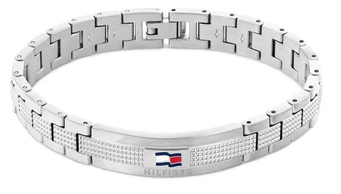 צמיד טומי הילפיגר NELSON H-LINK כסוף לגבר