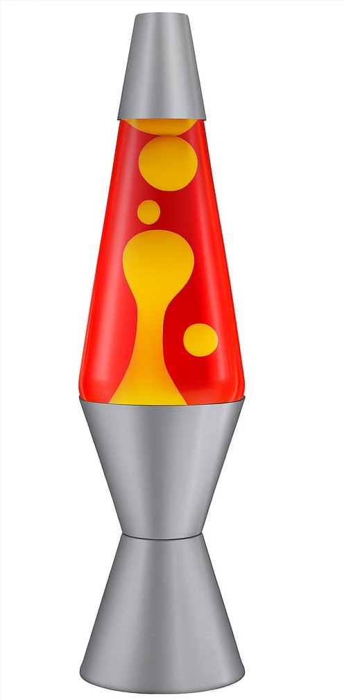 מנורת לבה קלאסית בצבע אדום צהוב